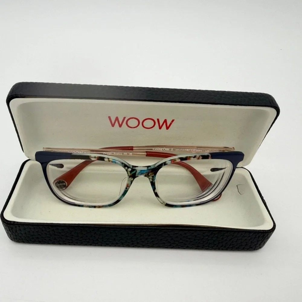 WOOW Paris Going Out 2 Eyeglasses Frames 55-17-140 Colorblock Case
